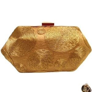 BellaKiara purse Original Gold Hexagon shape clutch